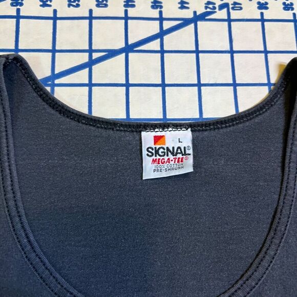 Vtg Las Vegas Aztec Desert Graphic Tank Top Size Large Black Pre-Shrunk - Picture 5 of 6